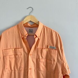 Columbia | PFG Orange Short Sleeve Button Down